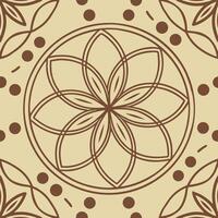 Circular zen mandala pattern in Mustard tones, calming and minimalist art vector