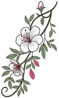 Close-up of the Portulaca flower arranged beautifully and decorated with vines vector