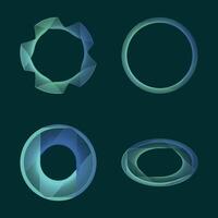 Modern minimal spiral ring frame with gradient mesh style design in circular futuristic pattern vector