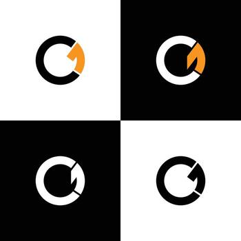 Initial letter and number logo, C and 1, C1, 1C, negative space vector