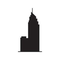 Modern skyscraper building silhouette isolated on white background vector