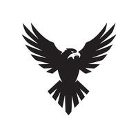 Majestic Eagle Soaring with Open Wings Black Silhouette vector