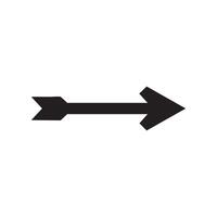 Simple black arrow silhouette pointing to the right isolated on white background vector