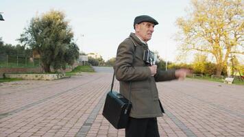 South Italy Man Shoots with His Old Camcorder in the Public Park video