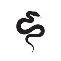 Elegant Snake Silhouette with Tongue Out on White Background vector