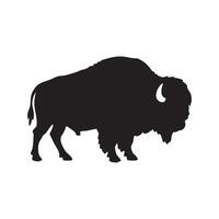 Majestic American Buffalo Silhouette Against a White Background silhouette vector