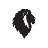 Majestic Lion Head Profile Black Silhouette powerful lion vector