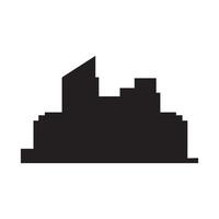 Abstract Cityscape Silhouette with Geometric Shapes and Modern Architecture silhouette vector