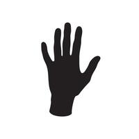 Black silhouette of an open hand with fingers spread isolated on white background vector