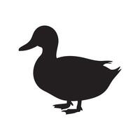 Elegant Duck Silhouette on White Background Simple and Clean Design vector