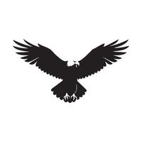 Majestic eagle in flight with wings spread wide a powerful silhouette isolated on white background vector