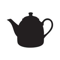 White background highlights teapot silhouettes vector