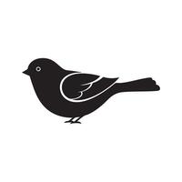 Elegant Bird Silhouette with White Accents on Wings and Eye silhouette vector