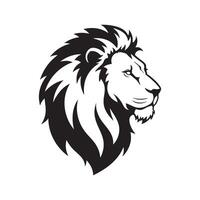 Lion head profile silhouette isolated on white background vector