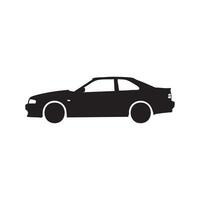 Sleek Coupe Car Profile View in Black Silhouette vector