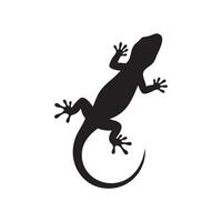 Elegant Gecko Silhouette on White Background for Design Projects vector