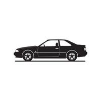 Sleek Coupe Car Side View in Black Silhouette vector