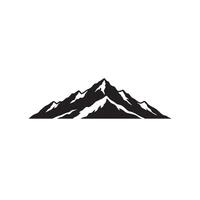 Jagged mountain range peak silhouette with snow accents isolated on white background silhouette vector