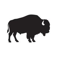 Bison silhouette on white background vector