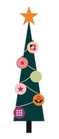 Christmas tree abstract geometric illustration, bauhaus Christmas ornament, for web, mobile, post cards vector