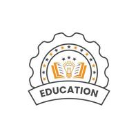 Logo For Education With Line Design vector