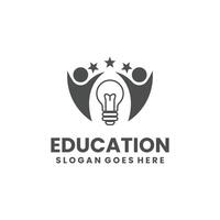 Logo For Education With Line Design Color Flat vector