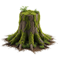 árvore toco com musgo em isto png