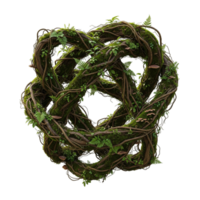 torcido árvore tronco coberto dentro musgo e videiras png