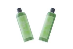 Shampoo bottle label realistic 3d mockup for product packaging png