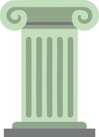 Ionic column architectural design classical ancient Greek style illustration simple green color palette vector
