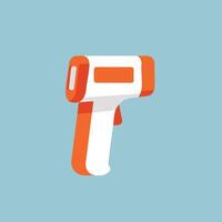 Infrared Thermometer Device Medical Temperature Measurement Tool Illustration in Orange and White Colours vector