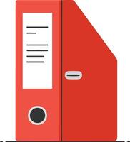 Red office file folder binder illustration for document organization and storage image vector