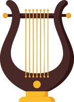 Lyre musical instrument ancient stringed harp with golden accents illustration design for music and culture concept vector