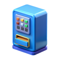 Colorful 3D vending machine with bright buttons and a slot perfect for game assets or design elements on a transparent background png
