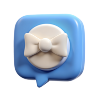 3d azul habla burbuja con blanco arco en un transparente antecedentes png