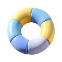 Colorful 3D ring chart divided into six segments perfect for infographics and data representation on a transparent background png