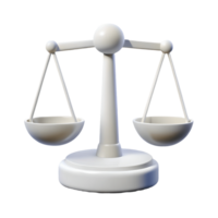 3D Render of a Balanced Scale Symbolizing Justice and Equity on a transparent background png