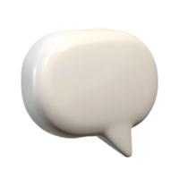 lustroso 3d habla burbuja icono, blanco comunicación símbolo, minimalista diseño, limpiar fondo, mensaje concepto transparente antecedentes png