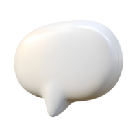 White 3D Speech Bubble Icon Isolated, Communication Symbol, Glossy Texture, Clean Background, Minimalist Design, Conversation Concept Transparent Background png