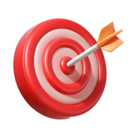Bullseye Achieved 3D Target with Arrow, Success and Goal Oriented Concept, Isolated on, Vibrant Colors Transparent Background png