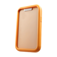 Isolated 3D Orange Mobile Phone Mockup with Clean Design, Modern Technology, and Blank Screen for App Presentation Transparent Background png