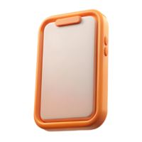 Orange 3D Phone Mockup with Blank Screen for App and UI Design Showcase, Isolated on White Transparent Background png