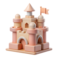 Pastel Wooden Castle Toy Childhood Dreams, Playful Architecture, Soft Colors, Creative Building, Imaginative Play, Childrens Toy, Nursery Decor, Whimsical Design Transparent Background png