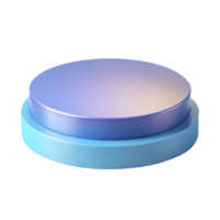 Two-Tiered Gradient Blue Product Display Podium, Round Presentation Platform, 3D Rendered Minimalist Stage Transparent Background png