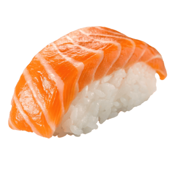 Fresh Salmon Nigiri Sushi on White Rice, Isolated on, Japanese Cuisine, Food Photography, Delicious, Seafood Transparent Background png