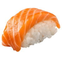 Delicious Salmon Nigiri Sushi Isolated on, Japanese Cuisine, Fresh Seafood, Culinary Delights, Close-up Studio Shot Transparent Background png