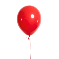 Vibrant Red Balloon Floating in Empty White Space, Symbolizing Celebration, Joy, and Festive Occasions with a Single Shiny Highlight Transparent Background png