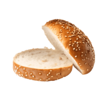 Sesame Seed Burger Bun Cut in Half, Isolated on, Appetizing Bread for Sandwiches and Food Photography Transparent Background png