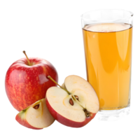 Fresh Apple Juice with Sliced Red Apples Still Life, Healthy Drink, Natural Beverage, Refreshment, Clean, Bright Transparent Background png