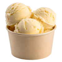 Creamy Vanilla Ice Cream Cup Refreshing Dessert Delight, Cold Treat, Summer Indulgence, Vanilla Flavor, Delicious, Sweet, Isolated Transparent Background png